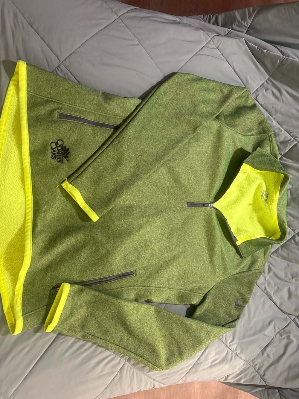 Nike Golf Therma-Fit Fleece Jacket Size M Green Full Zip Quarry Oaks